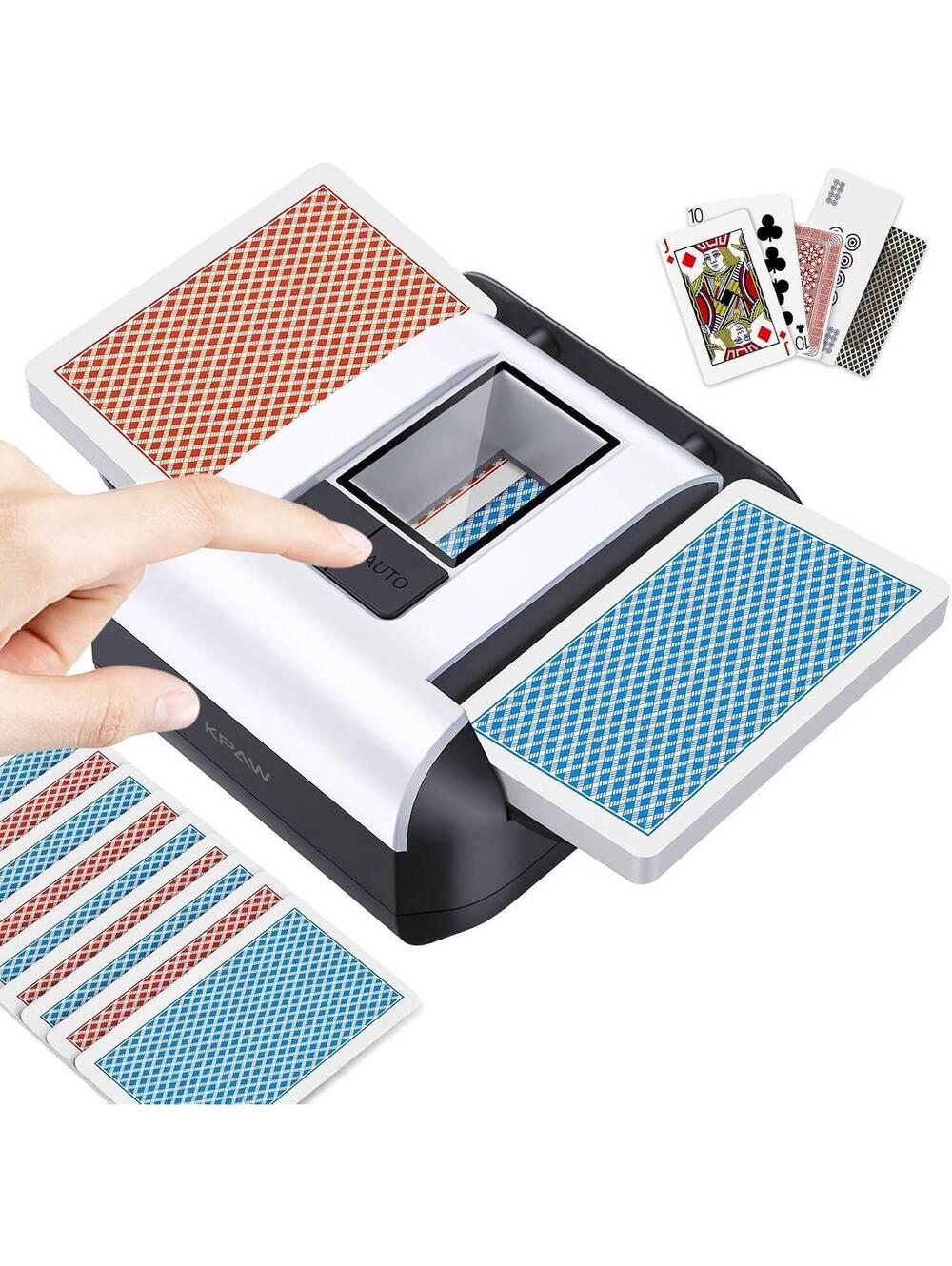 Automatic Card Shuffler - Electric, 2 Decks, Rechargeable, Low Noise